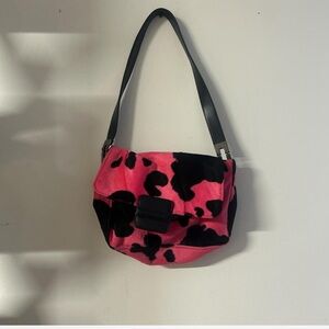 Pink cow print bag